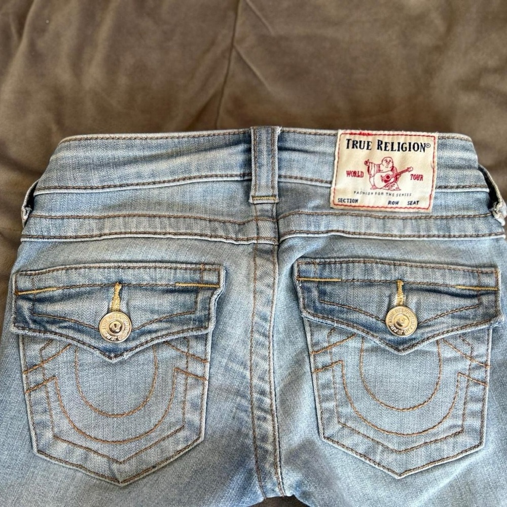 True Religion Women's Stella Denim Low Rise Jeans with Stitch Detail